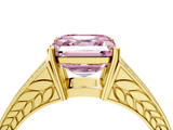 Yellow gold Fancy Pink Asscher  Cut Split Shank Pave Diamond Ring with Four-Prong Setting_22