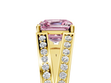 Yellow gold Fancy Pink Asscher  Cut Split Shank Pave Diamond Ring with Four-Prong Setting_23