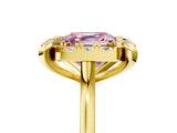 Yellow gold Fancy Pink Asscher  Diamond Cluster Halo Solitaire with Four-Prong Setting_133