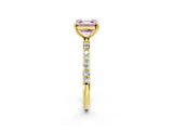 Yellow gold Fancy Pink Asscher  Diamond Pavé Band with Six-Prong Setting_21