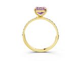 Yellow gold Fancy Pink Asscher  Diamond Pavé Band with Six-Prong Setting_22