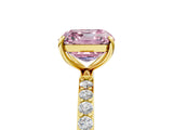 Yellow gold Fancy Pink Asscher  Diamond Pavé Band with Six-Prong Setting_24