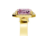 Yellow gold Fancy Pink Asscher  Halo Pave Split Shank Prong Setting Ring_31