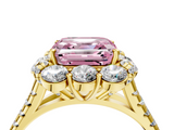 Yellow gold Fancy Pink Asscher  Halo Split Shank Diamond Engagement Ring with Pave Band and Four-Prong Setting_22