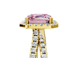 Yellow gold Fancy Pink Asscher  Halo Split Shank Diamond Ring with Pavé Setting_48