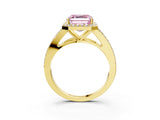 Yellow gold Fancy Pink Asscher  Halo Split Shank Pave Diamond Ring with Four-Prong Setting_50