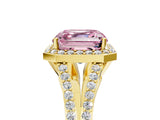 Yellow gold Fancy Pink Asscher  Halo Split Shank Pave Diamond Ring with Four-Prong Setting_52