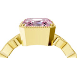 Yellow gold Fancy Pink Asscher  Milgrain Marquise Diamond Twist Band Ring_61