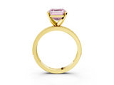 Yellow gold Fancy Pink Asscher  Milgrain Pave Diamond Engagement Ring with Four-Prong Setting_3