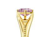 Yellow gold Fancy Pink Asscher  Solitaire Beaded Band Six-Prong Setting_5