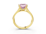 Yellow gold Fancy Pink Asscher  Solitaire Bezel-Set Diamond Ring with Channel-Set Band_20