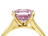 Yellow gold Fancy Pink Asscher  Solitaire Bezel-Set Diamond Ring with Channel-Set Band_21