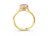 Yellow gold Fancy Pink Asscher  Solitaire Cathedral Diamond Ring with Six-Prong Setting_20