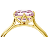 Yellow gold Fancy Pink Asscher  Solitaire Cathedral Diamond Ring with Six-Prong Setting_21