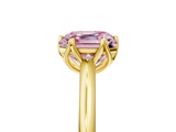 Yellow gold Fancy Pink Asscher  Solitaire Cathedral Diamond Ring with Six-Prong Setting_22