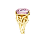 Yellow gold Fancy Pink Asscher  Solitaire Celtic Knot Engagement Ring with Four-Prong Setting_73