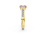 Yellow gold Fancy Pink Asscher  Solitaire Channel-Set Diamond Engagement Ring with Four-Prong Setting_34