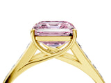 Yellow gold Fancy Pink Asscher  Solitaire Channel-Set Diamond Engagement Ring with Four-Prong Setting_36