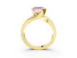 Yellow gold Fancy Pink Asscher  Solitaire Channel-Set Split Shank Ring with Tension Prong Setting_6