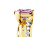 Yellow gold Fancy Pink Asscher  Solitaire Channel-Set Split Shank Ring with Tension Prong Setting_8