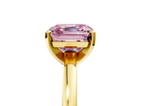 Yellow gold Fancy Pink Asscher  Solitaire Diamond Engagement Ring with Four-Prong Setting on a Classic Band_26