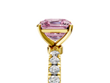 Yellow gold Fancy Pink Asscher  Solitaire Diamond Pavé Band with Four-Prong Setting_5