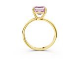 Yellow gold Fancy Pink Asscher  Solitaire Diamond Ring with 4-Prong Setting on a Classic Band_6