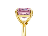 Yellow gold Fancy Pink Asscher  Solitaire Diamond Ring with 4-Prong Setting on a Classic Band_8