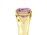 Yellow gold Fancy Pink Asscher  Solitaire Diamond Ring with Cathedral Band and Four-Prong Setting_88