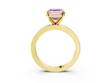 Yellow gold Fancy Pink Asscher  Solitaire Diamond Ring with Channel-Set Baguette Band and Four-Prong Setting_20
