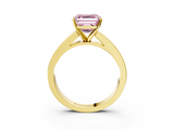 Yellow gold Fancy Pink Asscher  Solitaire Diamond Ring with Channel-Set Band and Four-Prong Setting_23