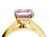 Yellow gold Fancy Pink Asscher  Solitaire Diamond Ring with Channel-Set Band and Four-Prong Setting_24