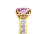 Yellow gold Fancy Pink Asscher  Solitaire Diamond Ring with Channel-Set Band and Four-Prong Setting_25