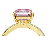 Yellow gold Fancy Pink Asscher  Solitaire Diamond Ring with Channel Set Band and Six-Prong Setting_51