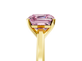 Yellow gold Fancy Pink Asscher  Solitaire Diamond Ring with Four-Prong Setting and Classic Band_25