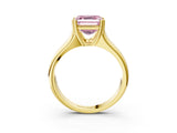 Yellow gold Fancy Pink Asscher  Solitaire Diamond Ring with Six-Prong Cathedral Setting_35