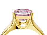 Yellow gold Fancy Pink Asscher  Solitaire Diamond Ring with Six-Prong Cathedral Setting_36