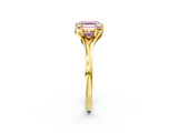 Yellow gold Fancy Pink Asscher  Solitaire Diamond Ring with Six-Prong Setting and Tapered Band_19