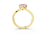 Yellow gold Fancy Pink Asscher  Solitaire Diamond Ring with Six-Prong Setting and Tapered Band_20