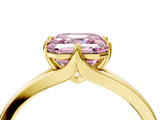 Yellow gold Fancy Pink Asscher  Solitaire Diamond Ring with Six-Prong Setting and Tapered Band_21