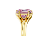 Yellow gold Fancy Pink Asscher  Solitaire Diamond Ring with Six-Prong Setting and Tapered Band_22