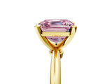 Yellow gold Fancy Pink Asscher  Solitaire Diamond Ring with Six-Prong Setting on a Classic Band 5