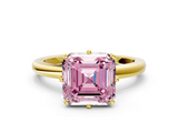 Yellow gold Fancy Pink Asscher  Solitaire Diamond Ring with Six-Prong Setting on a Classic Band_36