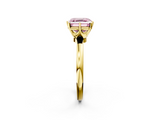Yellow gold Fancy Pink Asscher  Solitaire Diamond Ring with Six-Prong Setting on a Classic Band_38