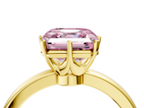 Yellow gold Fancy Pink Asscher  Solitaire Diamond Ring with Six-Prong Setting on a Classic Band_40