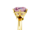 Yellow gold Fancy Pink Asscher  Solitaire Diamond Ring with Six-Prong Setting on a Classic Band_41