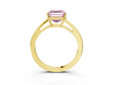 Yellow gold Fancy Pink Asscher  Solitaire Diamond Ring with Split Shank and Four-Prong Setting_15