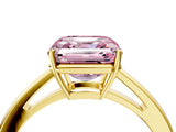 Yellow gold Fancy Pink Asscher  Solitaire Diamond Ring with Split Shank and Four-Prong Setting_16