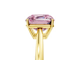Yellow gold Fancy Pink Asscher  Solitaire Diamond Ring with Split Shank and Four-Prong Setting_17