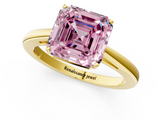 Yellow gold Fancy Pink Asscher  Solitaire Diamond Ring with Split Shank and Four-Prong Setting_38